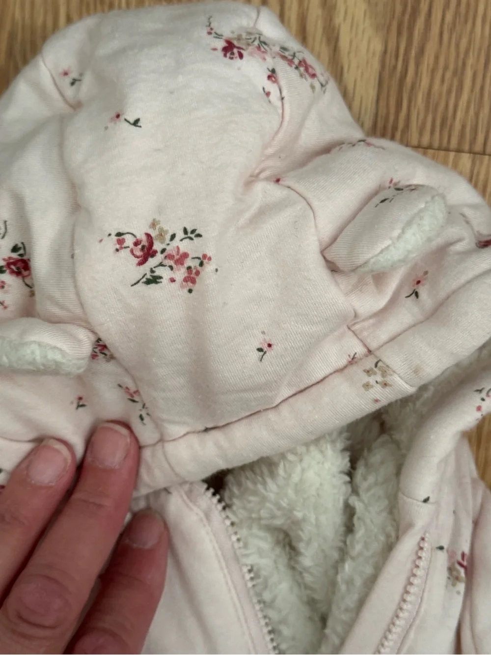 GAP Baby Cream and Light Pink Plush Jacket